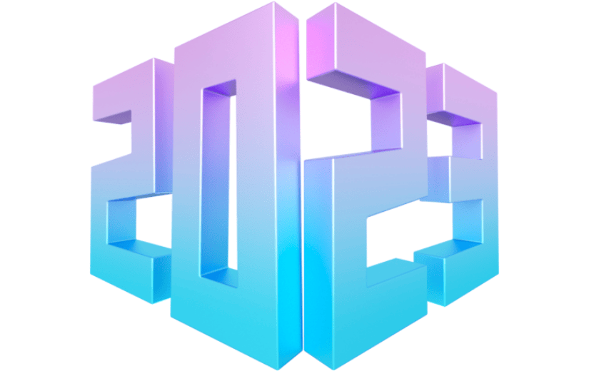 元素卡通3D2023立体字