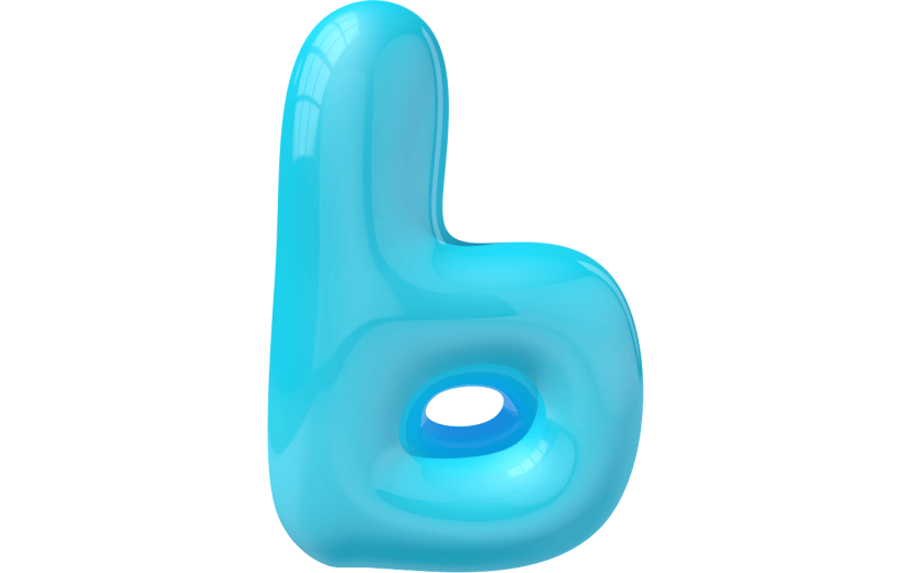 元素卡通3D泡泡质感字母