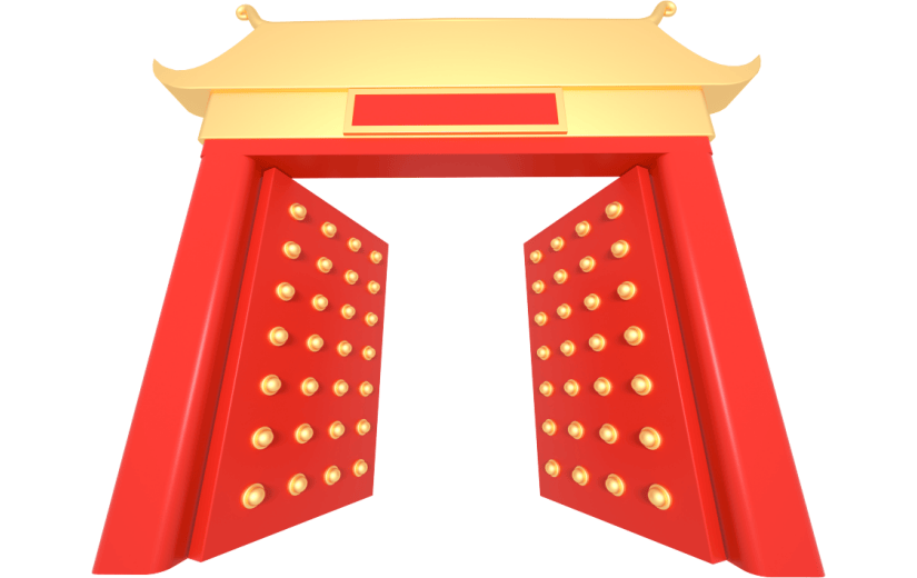 3d创意复古红色大门