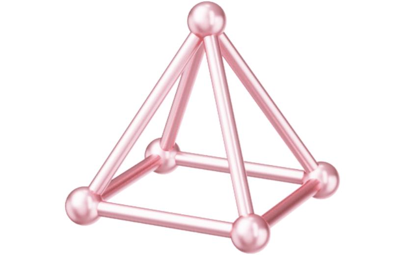 元素3D几何元素晶格化锥形粉色