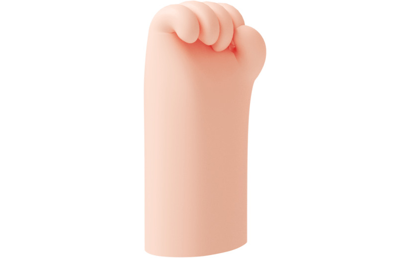 元素C4D立体粉色卡通拳头手势