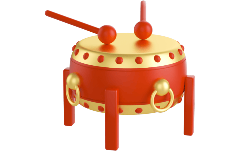 元素3D新年击鼓