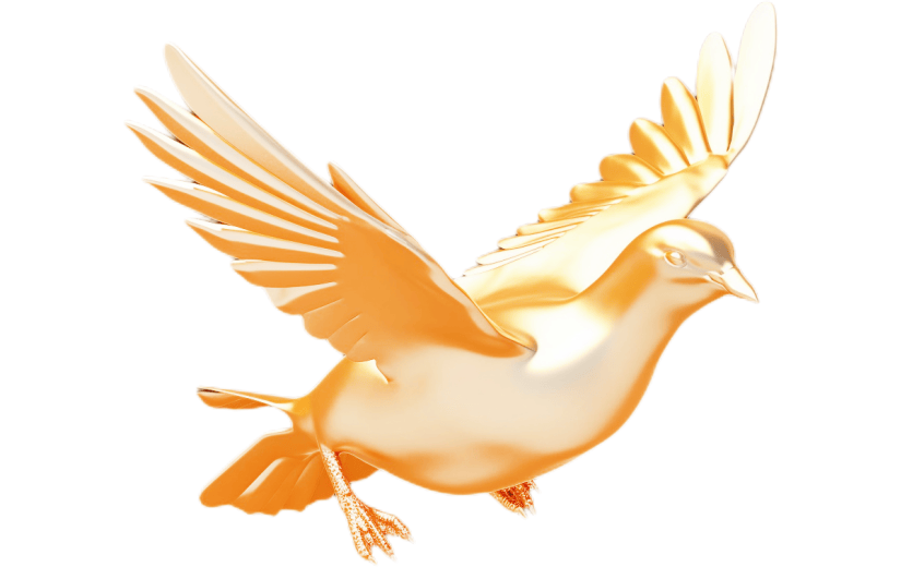 3D风格励志金色小鸟宣传3D元素