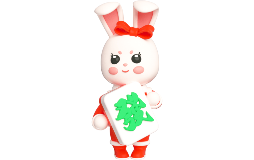 元素卡通3D年味兔子