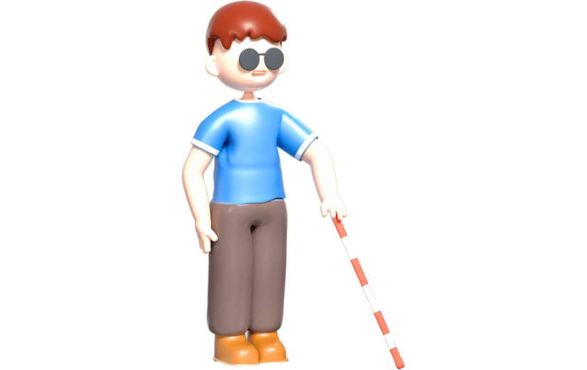 简约风国际盲人节3D元素