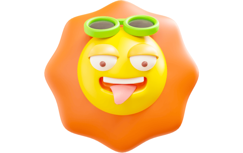 3D卡通太阳搞怪表情