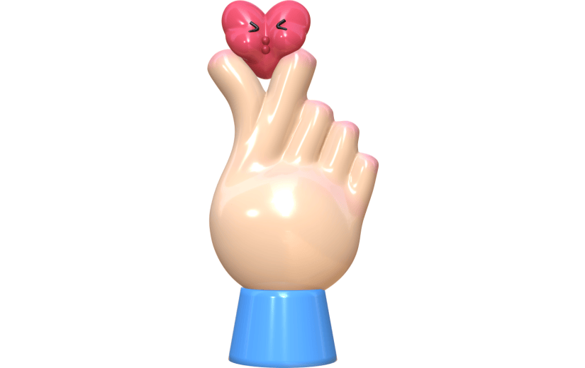 3D立体搞怪手势比心