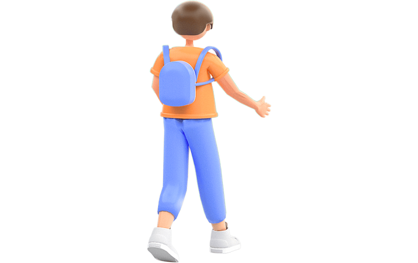 C4D男生背包背影3D元素