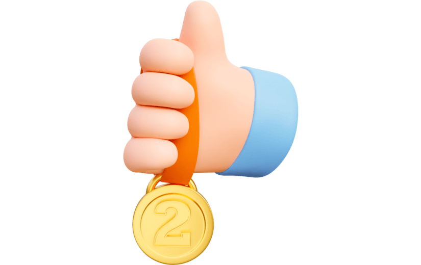 元素3D手势手拿奖牌