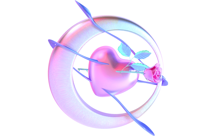 创意3d立体创意爱心元素