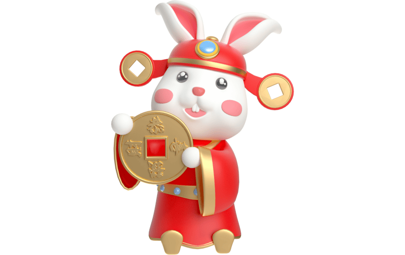 元素卡通3D兔子