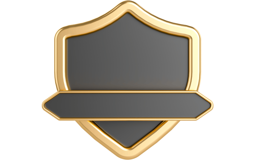 元素3D黑金盾牌标题框