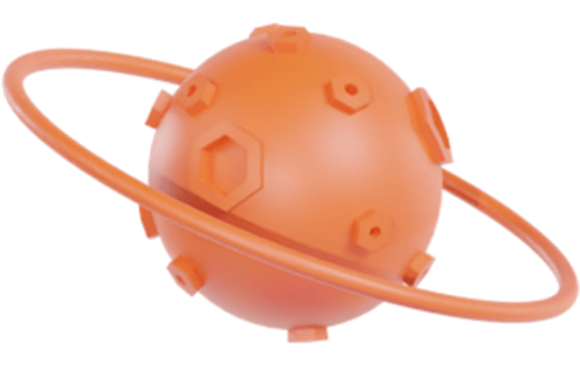 C4D创意宇宙太空3D元素橘色星球3D渲染