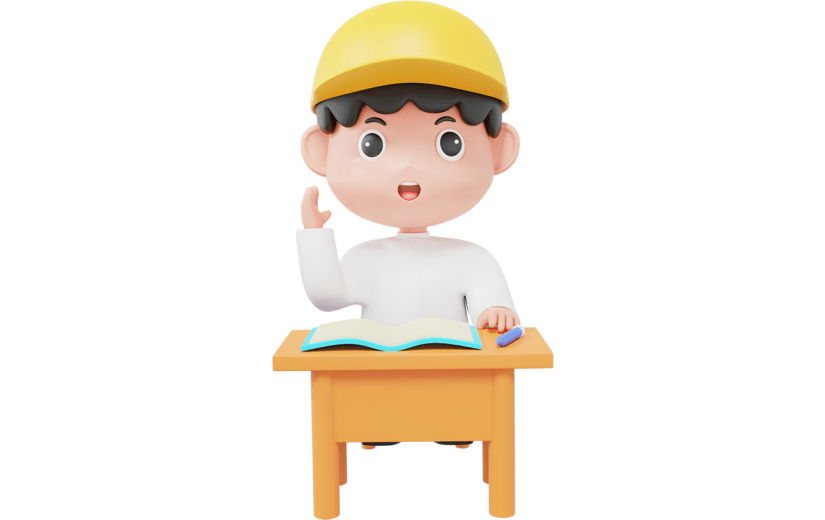 学生举手回答问题上学3D渲染学生元素