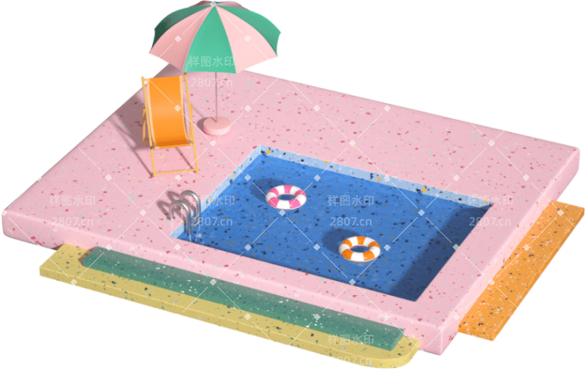 元素3D夏日游泳池