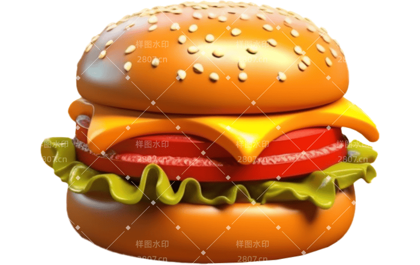 元素3D立体卡通汉堡