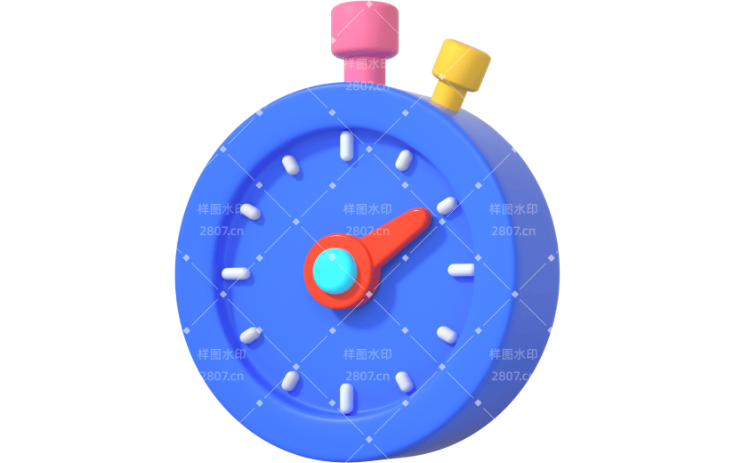 3d创意教育元素秒表