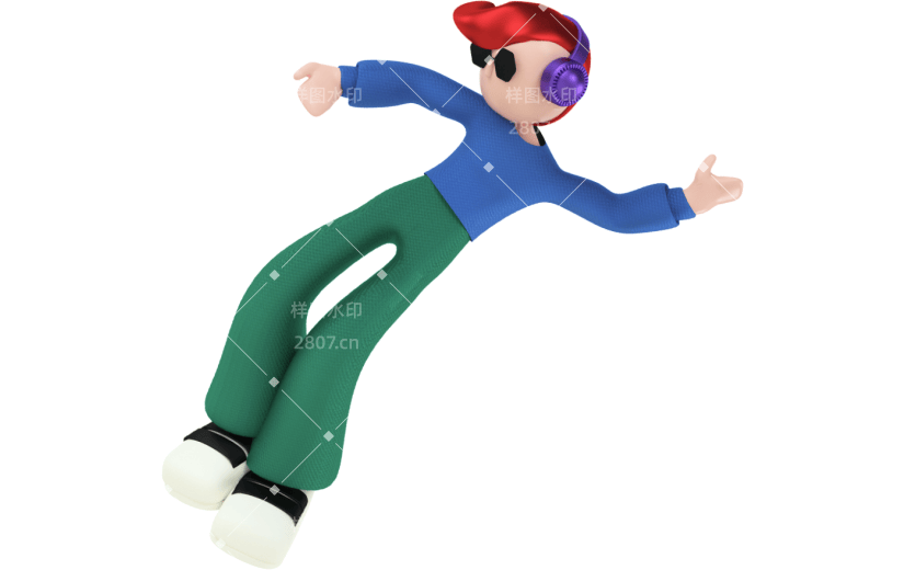 创意3d立体创意流行人物元素