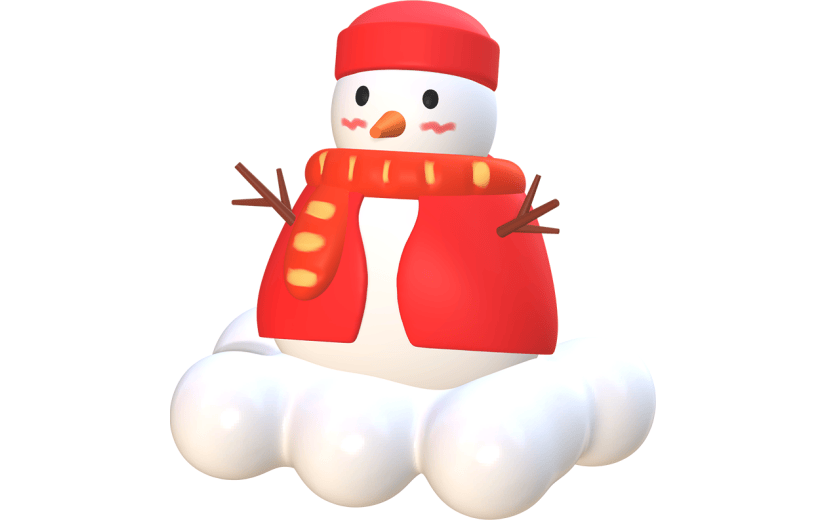 冬天3D雪人元素