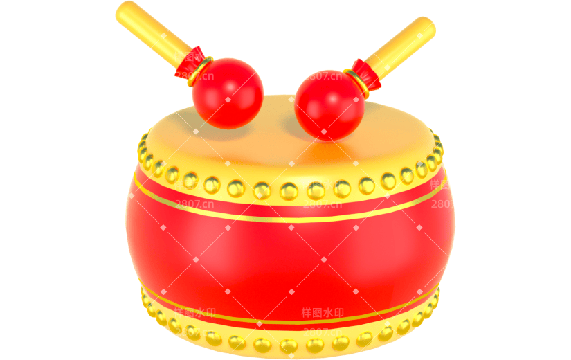 3d创意节日庆祝花鼓