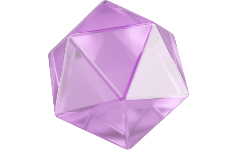 元素C4D立体紫色简约弥散磨砂玻璃水晶几何