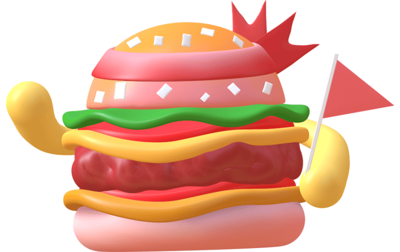 创意简约汉堡食品3D元素