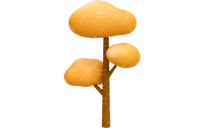 元素3D立体卡通秋天树木