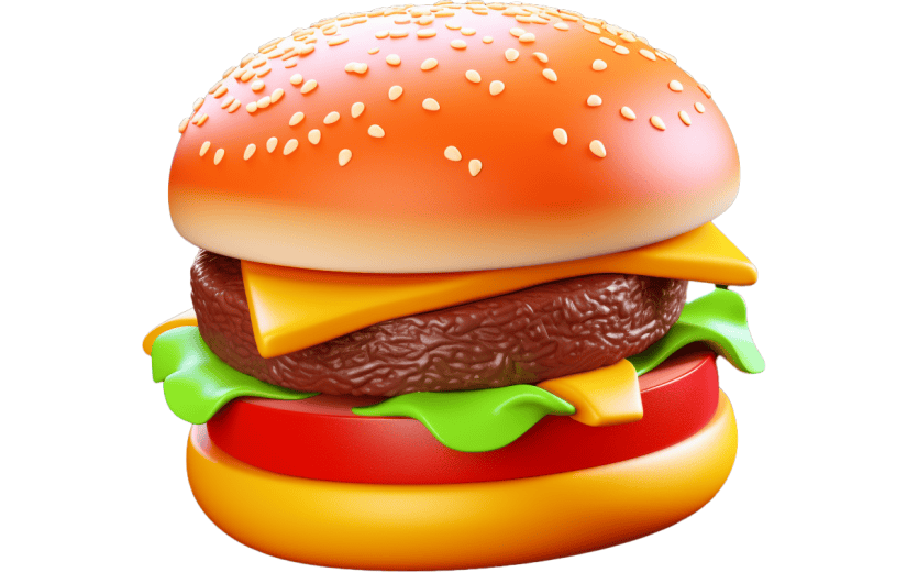 3D风格美食汉堡快餐宣传3D素材