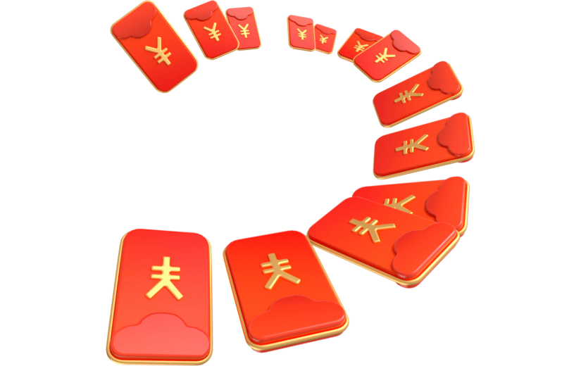 元素卡通3D红包
