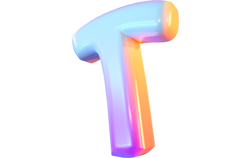 渐变风字母T立体3D元素