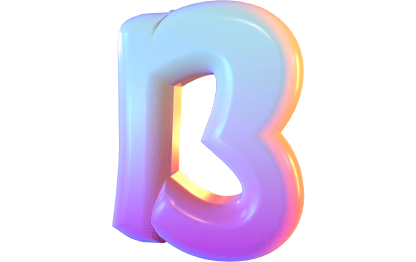 渐变风字母B立体3D元素