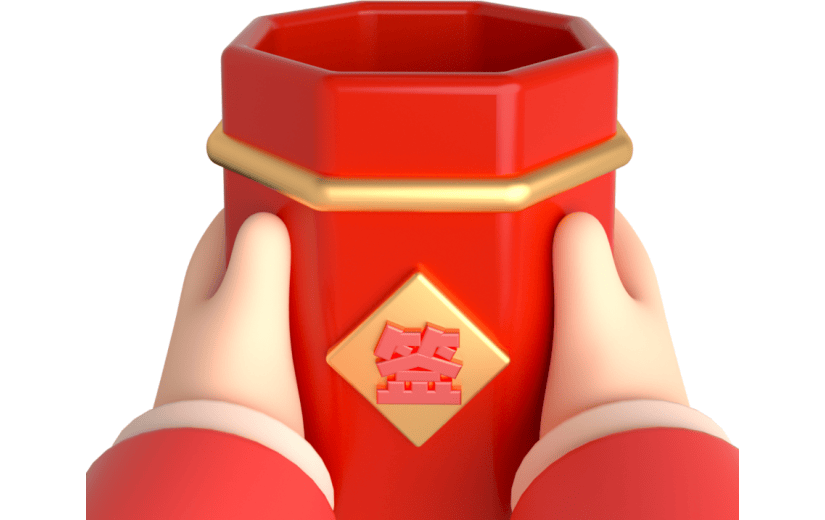 元素卡通3D手捧签筒