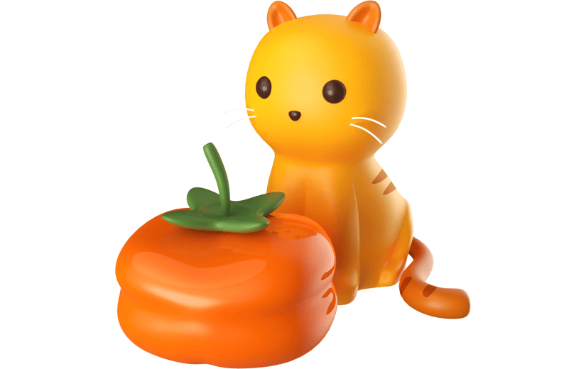 元素3D立体橘猫