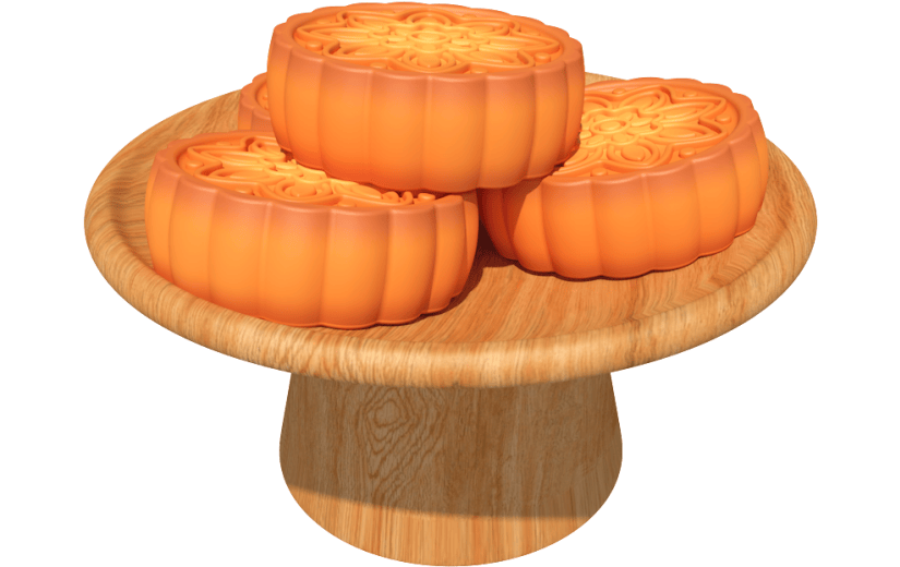 元素卡通3D中秋节月饼