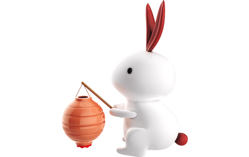 元素3D立体中秋节兔子