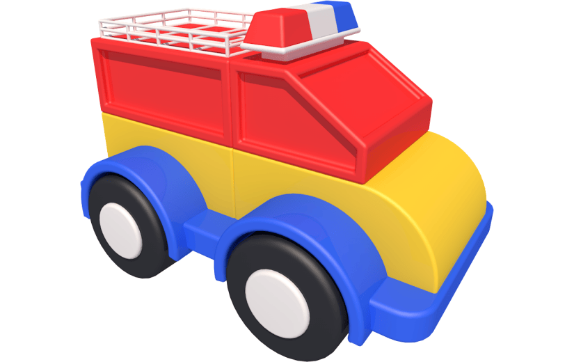 元素卡通3D儿童玩具小车