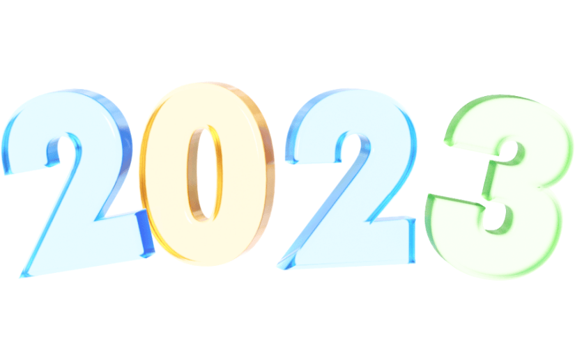 元素3D 2023 数字 玻璃 磨砂 透明