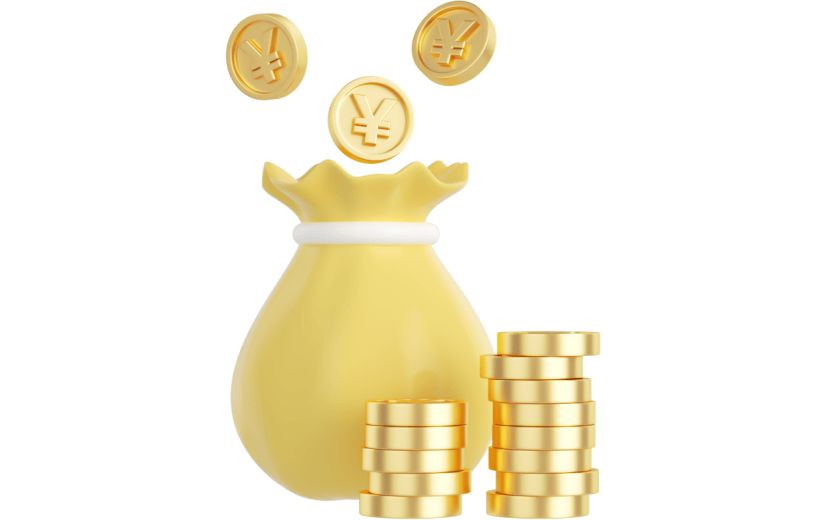 元素C4D卡通钱袋财富金币