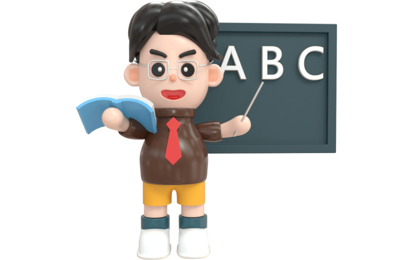 元素3D 手拿书本的男教师