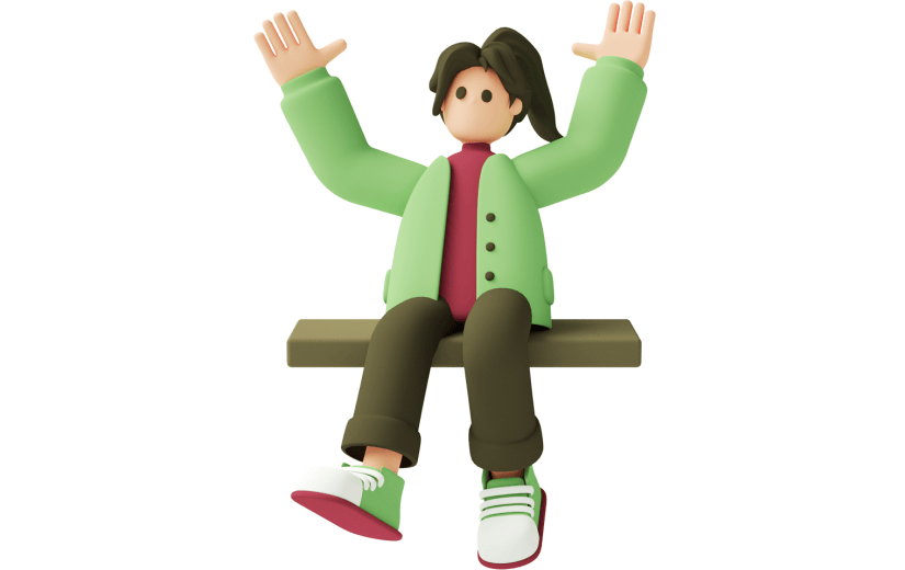 元素C4D立体绿色卡通女孩