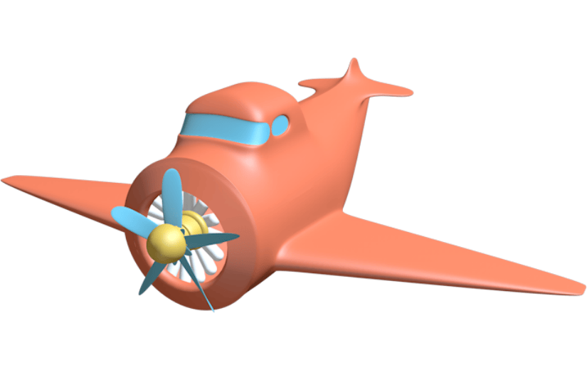 元素可爱卡通3D立体飞机