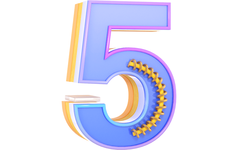 元素3D 数字5倒计时
