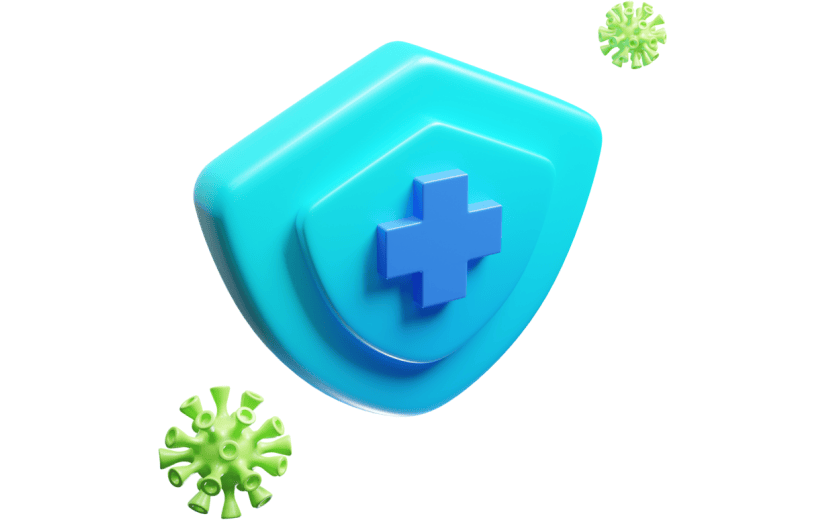 元素   Blender立体  青蓝色   3D   防御病毒   盾牌