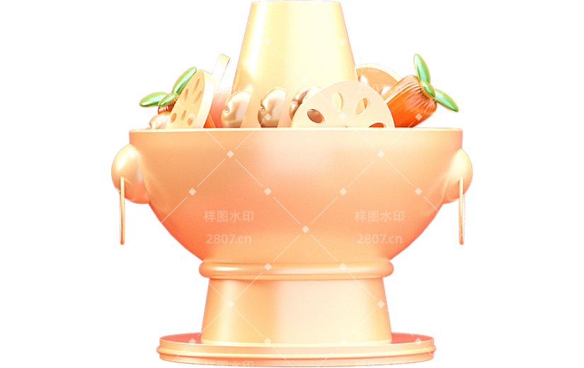 C4D冬季火锅3D元素