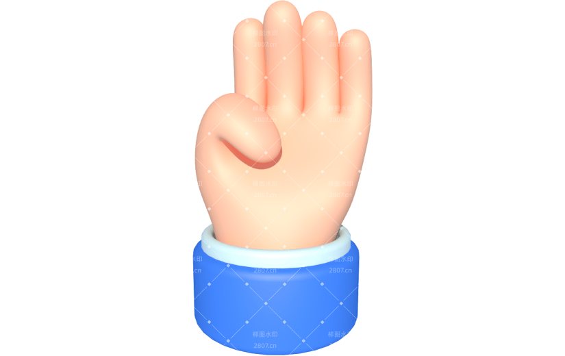 元素卡通3D手势4