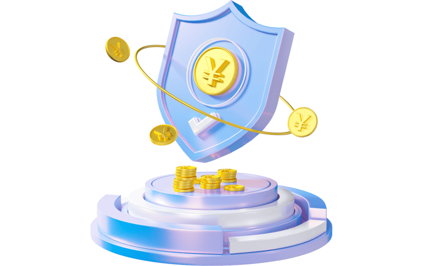 3D元素卡通金融安全盾牌