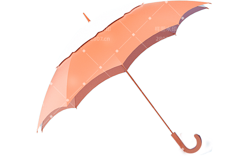 C4D冬季积雪下的雨伞3D元素
