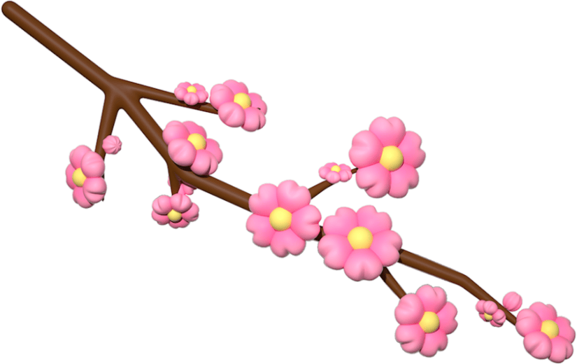 元素3D花朵系列卡通梅花