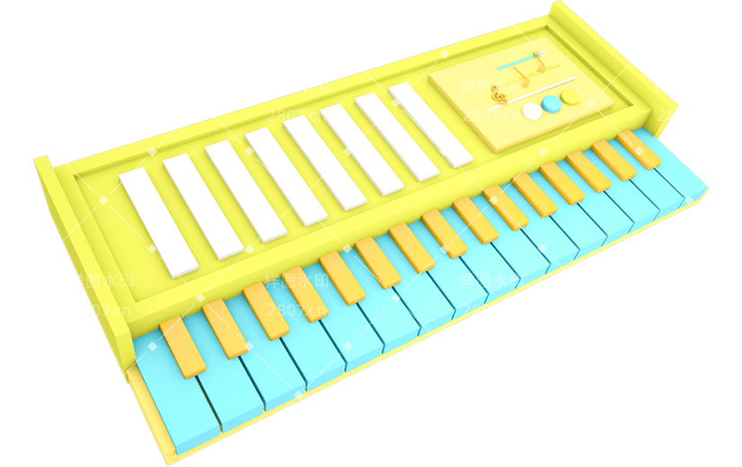 元素3D立体C4D乐器电子琴