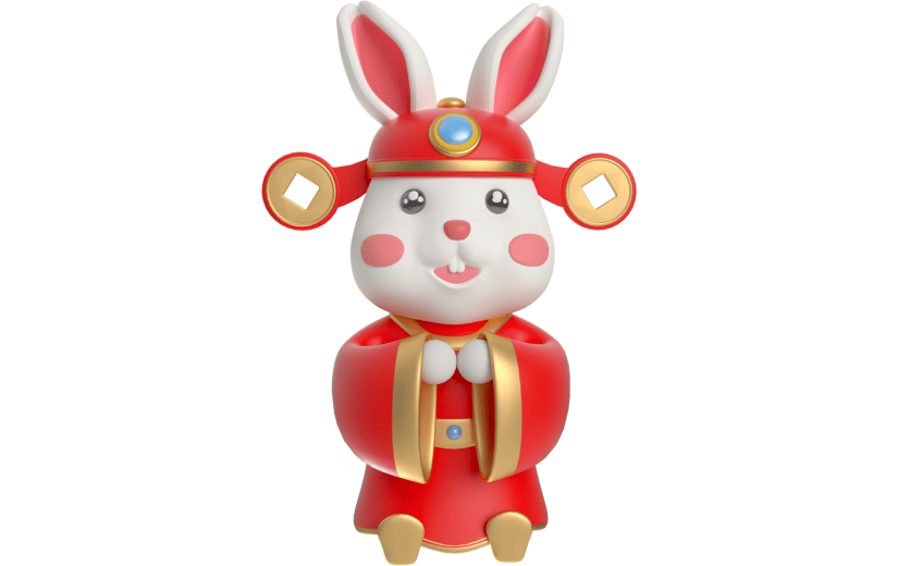 元素卡通3D兔子